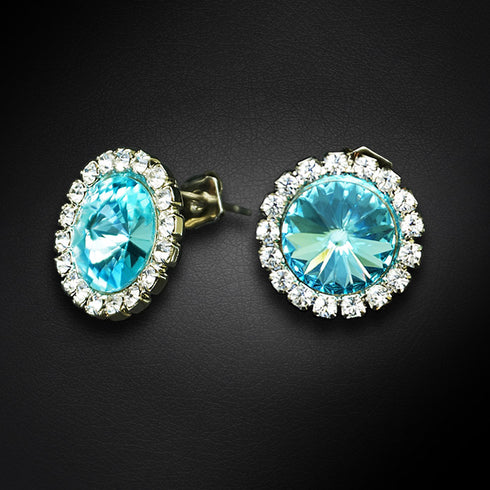 Серьги "Klaris X (Aqua Bohemica)" с кристаллами Preciosa™